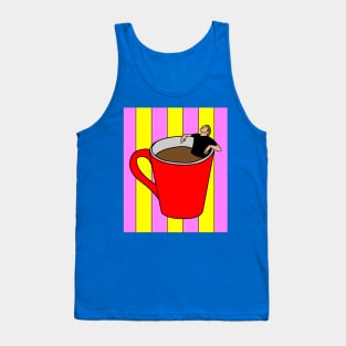 Coffee Cup Bathing Drinking Crazy Tank Top